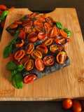 Charcoal Focaccia with Herbes de Provence, Thyme, and Cherry Tomatoes