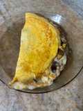 Omelette de manzana caramelizada y queso
