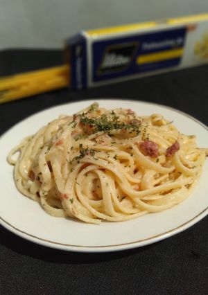 Foto resep Beef Fettucine carbonara