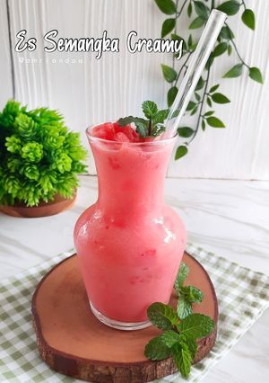 Foto resep Es Semangka Susu Creamy