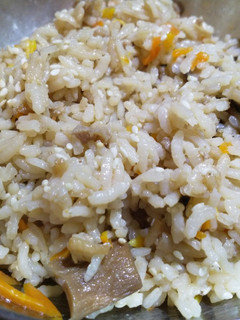 Foto resep Nasi Tim jamur, wortel, daging