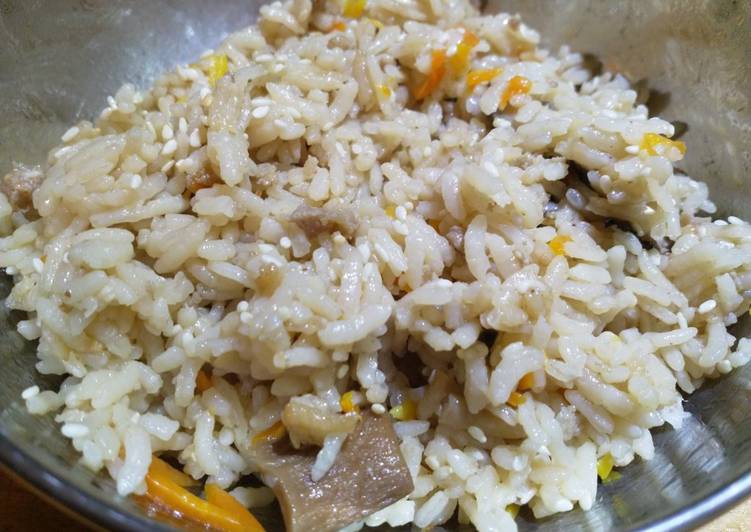 Resep Nasi Tim jamur, wortel, daging Anti Gagal