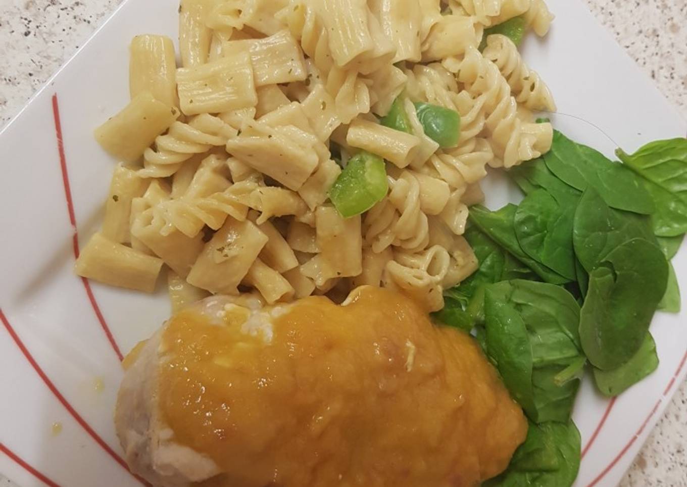 My Chicken, Caramelised onion & Mango sauce