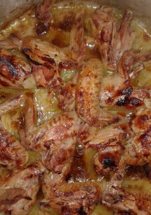 صورة لوصفة بطاطا مع اجنحة الدجاج