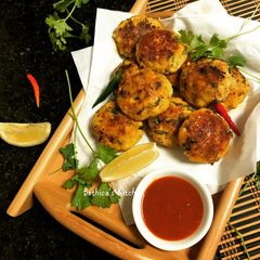 A picture of Egg Paneer Tikki.
