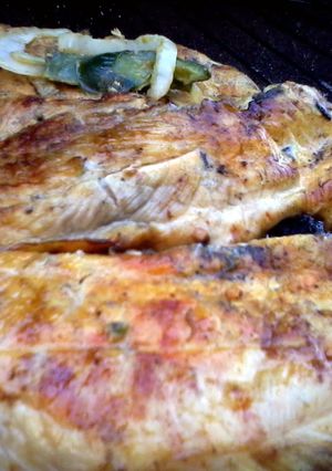 A picture of grilled jalapeno lemon chicken.