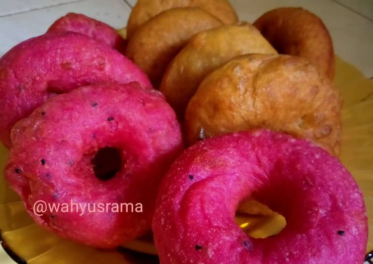 Resep Donat buah naga Anti Gagal