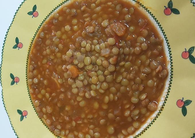 Lentejas guisadas con verduras Receta de Tere Comida Saludable- Cookpad