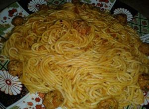 صورة لوصفة سباغيتي بالكفتة 😋😋