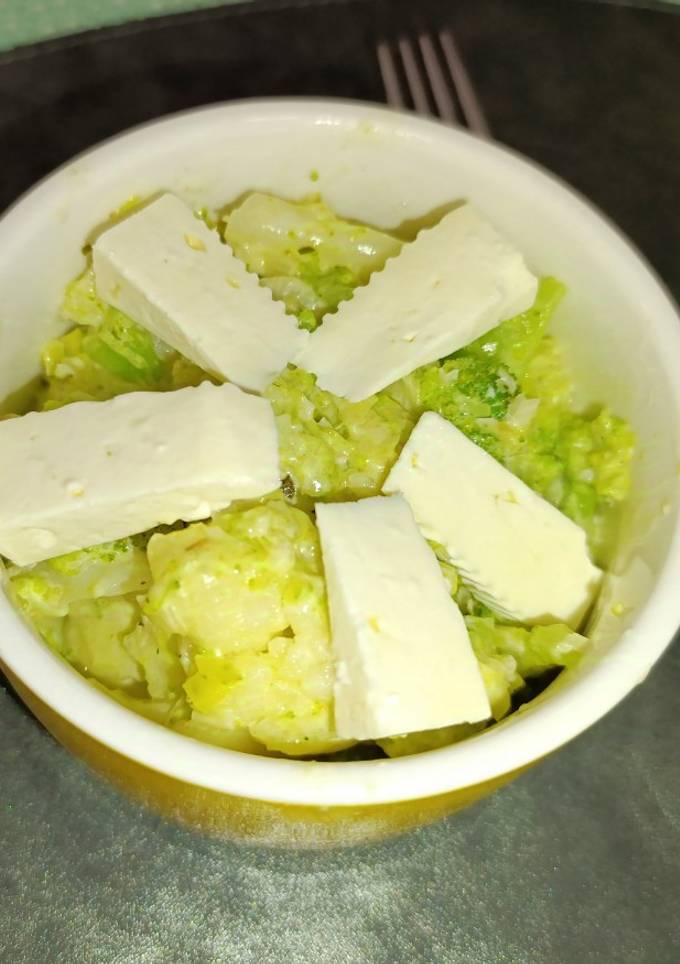 Капуста🥦 з вершками та бринзою