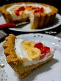 Fruity Yogurt Oat Pie🥧🍓🍌