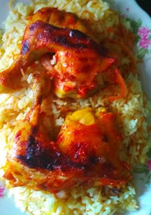 صورة لوصفة دجاج محمر مع الأرز بالشعريه 🌾 😍