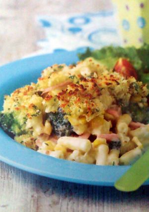 A picture of Broccoli,sweetcorn & Bacon maccaroni.