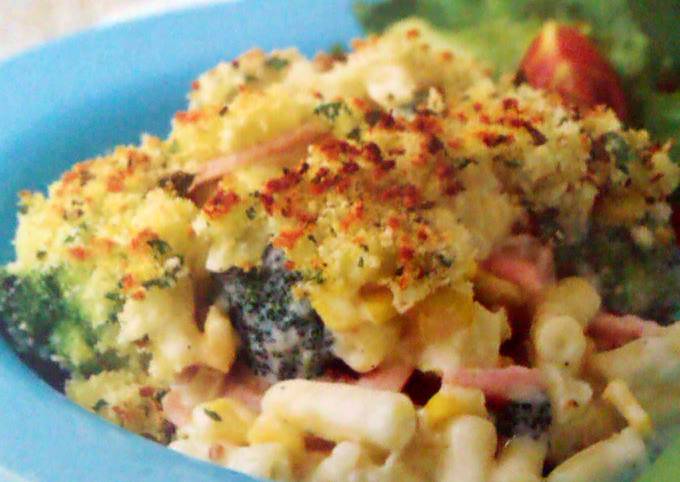 Broccoli,sweetcorn & Bacon maccaroni