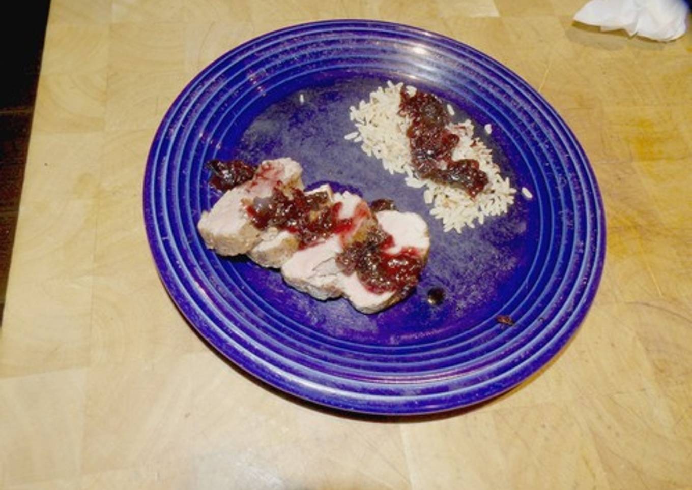Pork with cherry sauce