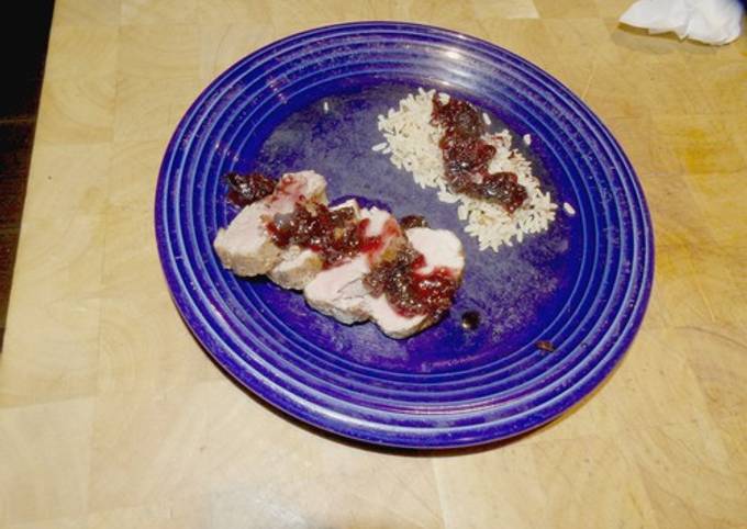 Simple Way to Prepare Homemade Sous Vide Pork Tenderloin with Cherry Sauce for Dinner Food