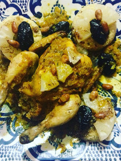 A picture of Chicken with Couscous Moroccan Style.
