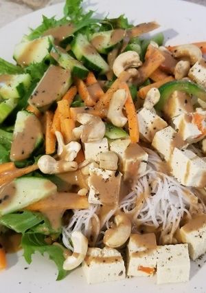 A picture of Asian salad (vegan).