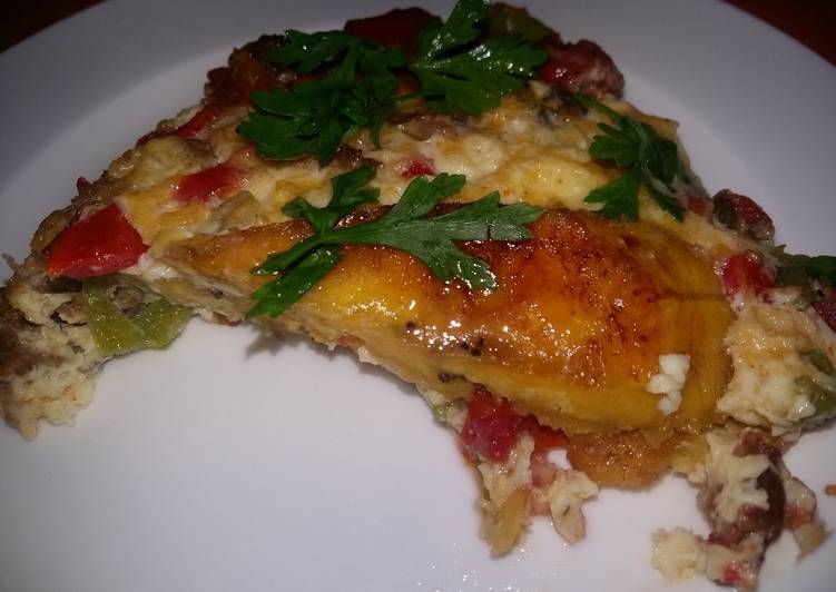 Step-by-Step Guide to Cook Super Quick Plantain and Chicken Frittata