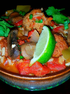 A picture of Mike's Spicy Mexican Meatball & Rice Soup.