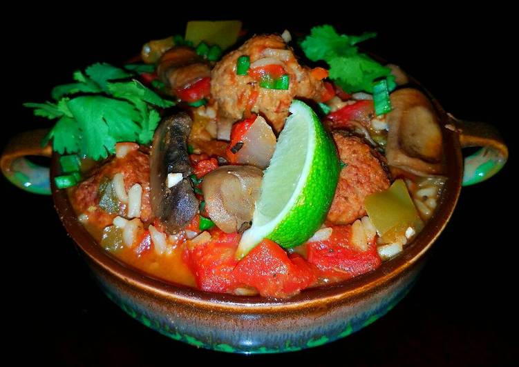 Steps to  Mike&#39;s Spicy Mexican Meatball &amp; Rice Soup