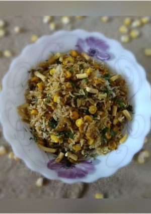 A picture of Corn biryani.