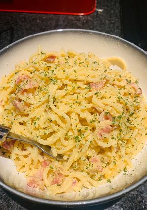 A picture of Spaghetti Carbonara.