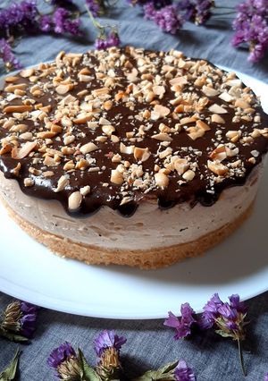 عکسی از دستور چیز کیک بادام زمینی رژیمی