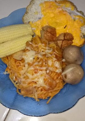 Foto resep Spaghetti Jamur Merang Mozarella
