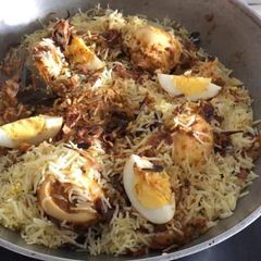 A picture of Egg biryani.