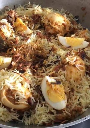 A picture of Egg biryani.