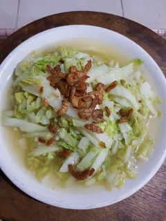 Foto resep Sawi putih cah udang kering