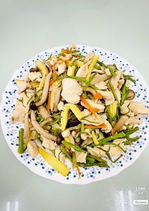蘆筍花炒雞柳 的食譜成品照片