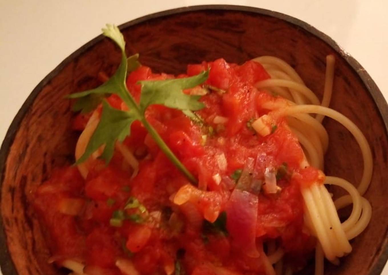 Spaghetti with tomatoe sauce