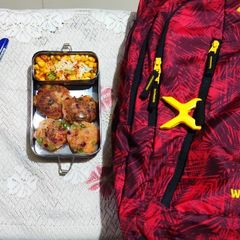 A picture of Veggie paneer tikki with corn chat.