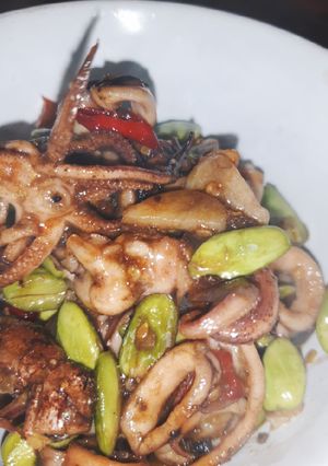Foto resep Cumi asin tumis pete