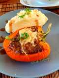 Stuff peppers with Minced Beef and Mashed Potato
