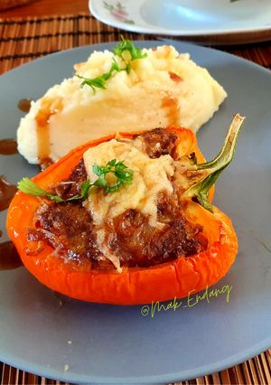 Foto resep Stuff peppers with Minced Beef and Mashed Potato