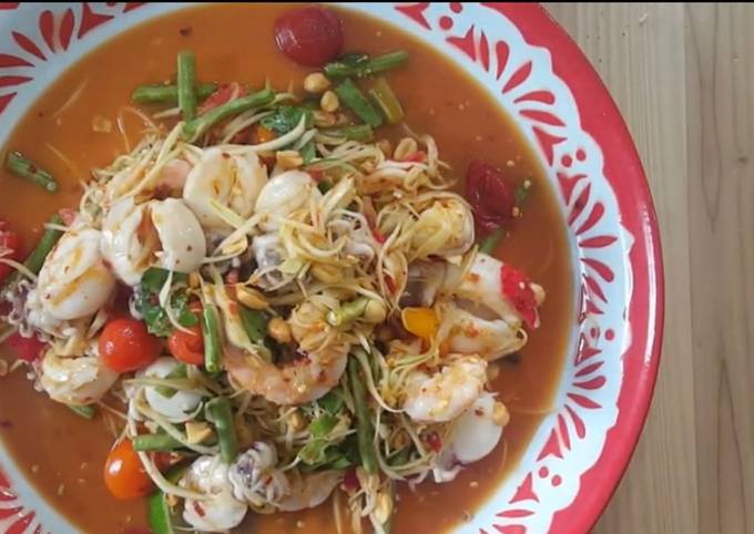 Wajib coba! Cara  buat Pokpok(salad papaya thailand)  sedap