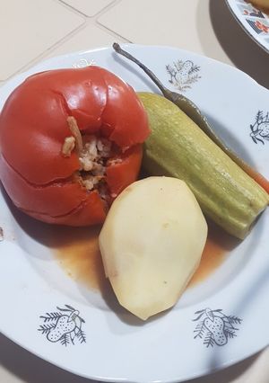 صورة لوصفة محشي كوسا وبطاطا وبندورة دايت