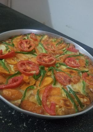 صورة لوصفة صينية بطاطا باللحم(مسقعه)