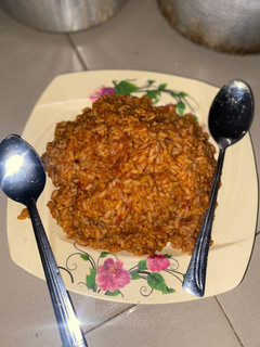 A picture of Smokey Jollof Rice.