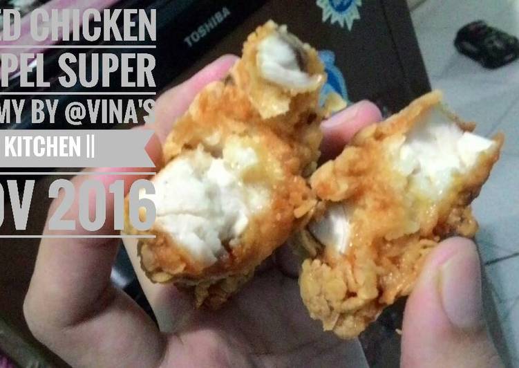 Resep Crispy fried chicken renyah tanpa telor,recomended, Enak Banget