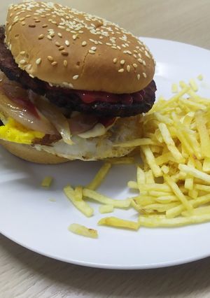 Una foto de Hamburguesa de lentejas