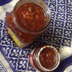 A picture of Khatti mitthi lemon chutney.