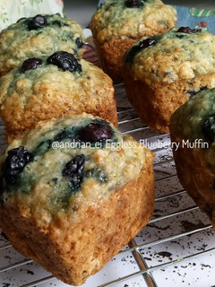Foto resep Eggless Blueberry Muffins (Tanpa Mixer)