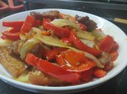 Hình ảnh của thịt lợn xào chua ngọt ớt chuông