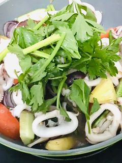 Hình của món Mực Xào.