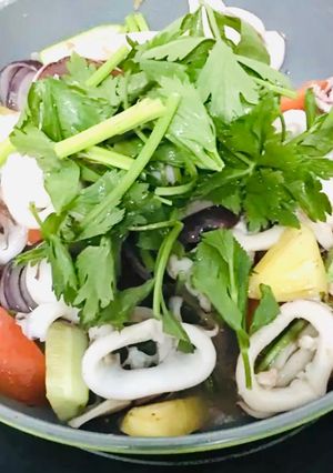 Hình của món Mực Xào.