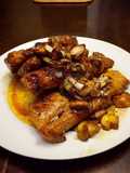 Strip Loin Steak & Mushroom Lemon Sauce/filete tira de lomo